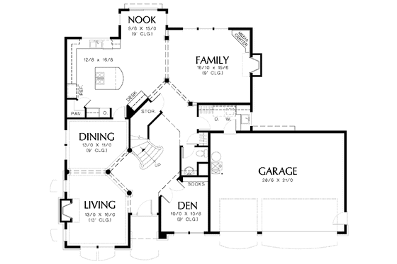 Floor Plan - Main Floor for Country House Plan #48-774 - 3 bed, 2.5 bath