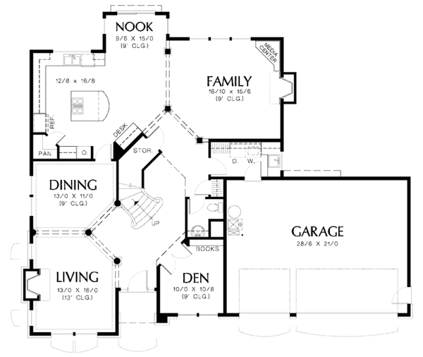 Home Plan - Country Floor Plan - Main Floor Plan #48-774