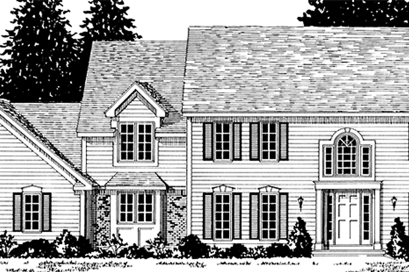 Home Plan - Colonial Exterior - Front Elevation Plan #1001-12