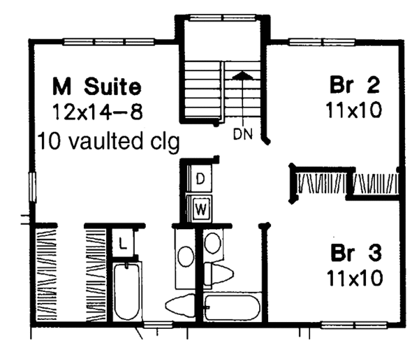 Dream House Plan - Traditional Floor Plan - Upper Floor Plan #320-963