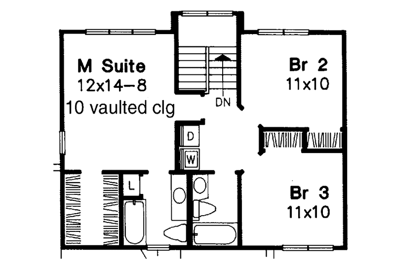 Home Plan - Floor Plan - Upper Floor for Traditional House Plan #320-963 - 3 bed, 2.5 bath
