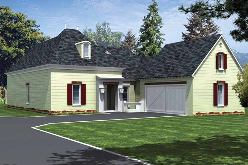 House Blueprint - Exterior - Front Elevation 3 for Country House Plan #15-381 - 4 bed, 3 bath