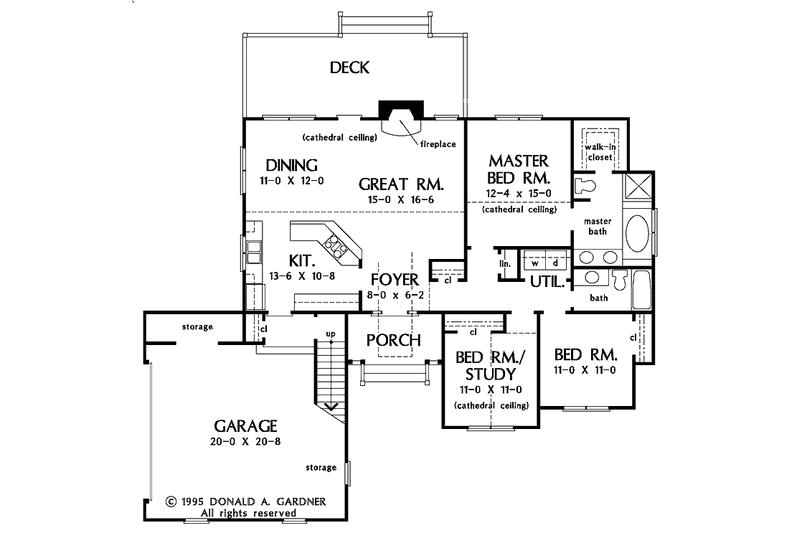 Dream House Plan - Floor Plan - Main Floor for Country House Plan #929-487 - 3 bed, 2 bath