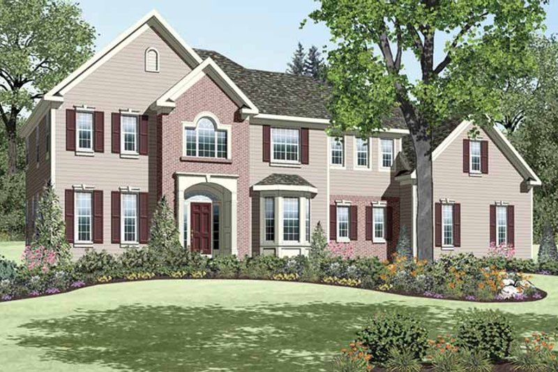Dream House Plan - Colonial Exterior - Front Elevation Plan #328-450
