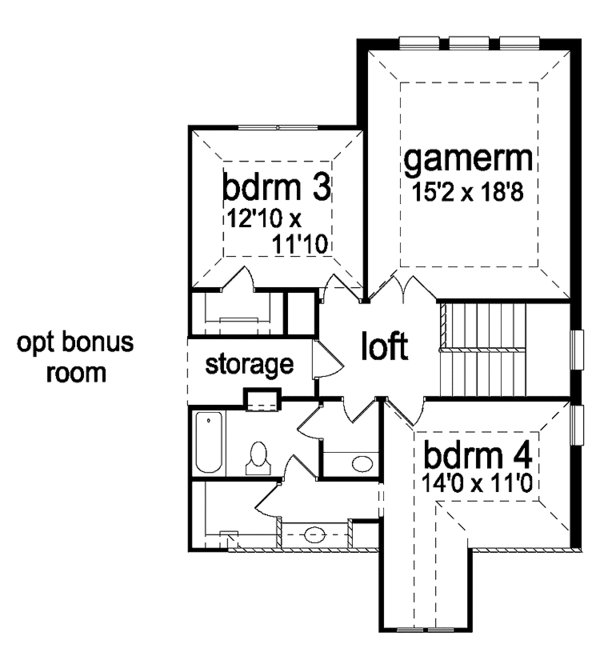 House Plan Design - Traditional Floor Plan - Upper Floor Plan #84-734