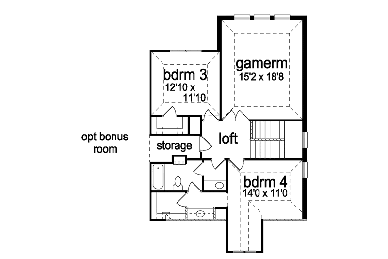 Dream House Plan - Floor Plan - Upper Floor for Traditional House Plan #84-734 - 4 bed, 3 bath