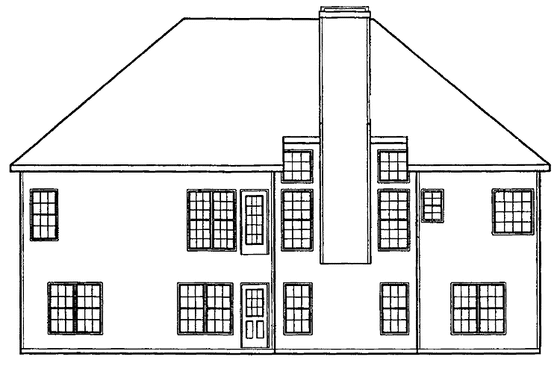 Exterior - Rear Elevation for Mediterranean House Plan #927-63 - 3 bed, 2 bath