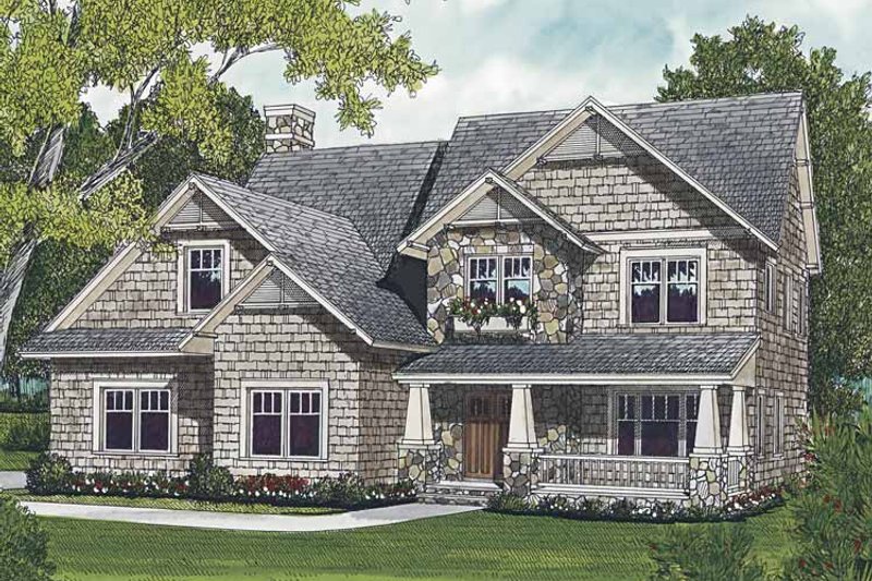 Architectural House Design - Craftsman Exterior - Front Elevation Plan #453-531
