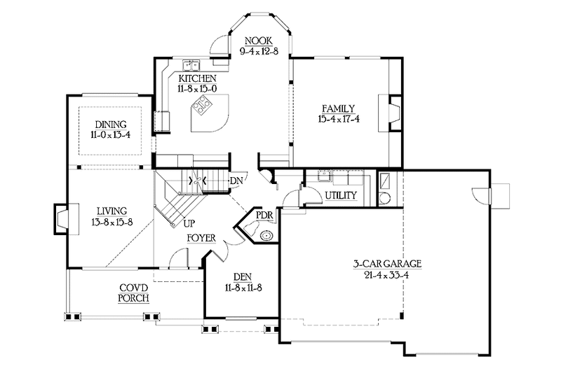 Dream House Plan - Floor Plan - Main Floor for Craftsman House Plan #132-494 - 5 bed, 4.5 bath