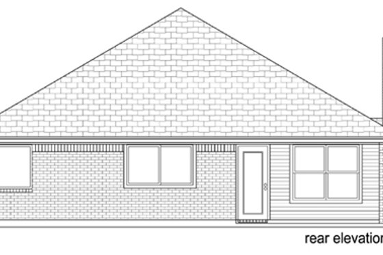 Exterior - Rear Elevation for Traditional House Plan #84-545 - 3 bed, 2 bath