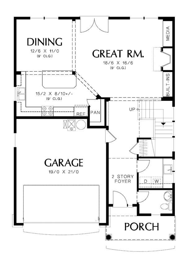 House Blueprint - Traditional Floor Plan - Main Floor Plan #48-856