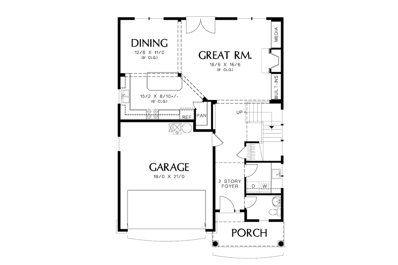 Home Plan - Floor Plan - Main Floor for Traditional House Plan #48-856 - 4 bed, 2.5 bath