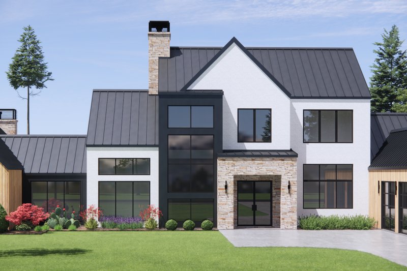 House Design - Exterior - Front Elevation 5 for Modern House Plan #1096-6 - 4 bed, 4.5 bath