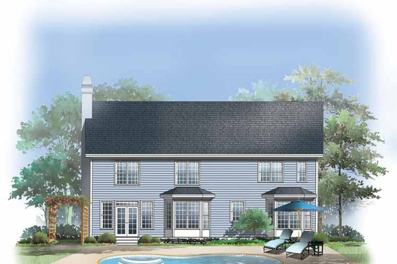 Home Plan - Exterior - Rear Elevation for Country House Plan #929-435 - 4 bed, 2.5 bath