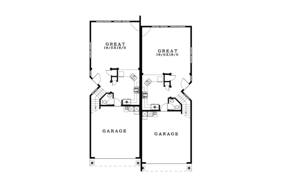 Floor Plan - Main Floor for Craftsman House Plan #943-37 - 6 bed, 4 bath