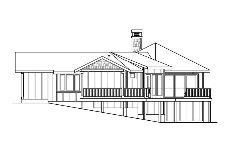 House Blueprint - Exterior - Other Elevation 1 for Ranch House Plan #124-910 - 3 bed, 2 bath