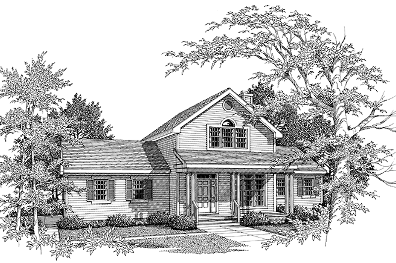 Architectural House Design - Country Exterior - Front Elevation Plan #456-75