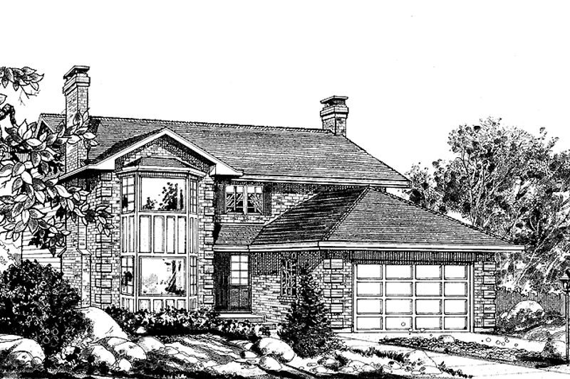 House Blueprint - Contemporary Exterior - Front Elevation Plan #47-969