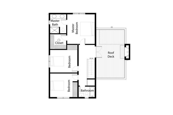 House Blueprint - Traditional Floor Plan - Upper Floor Plan #497-40