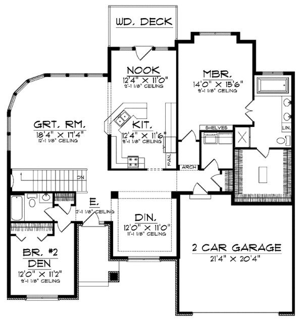 Home Plan - Country Floor Plan - Main Floor Plan #70-1368