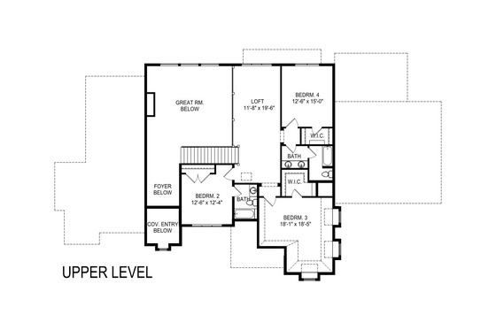 Floor Plan - Upper Floor for European House Plan #920-107 - 4 bed, 3.5 bath