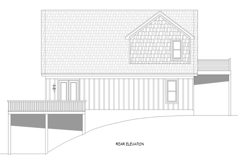 Home Plan - Exterior - Rear Elevation for Traditional House Plan #932-446 - 3 bed, 2 bath