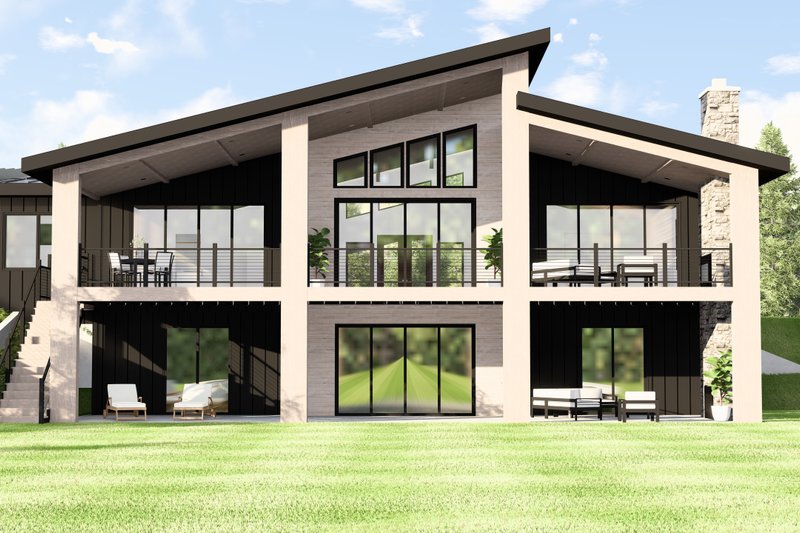 Dream House Plan - Exterior - Rear Elevation 1 for Contemporary House Plan #1064-385 - 2 bed, 2 bath