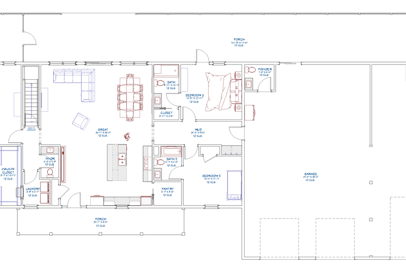 House Plan Design - Photo 2 for Farmhouse House Plan #1109-32 - 3 bed, 3.5 bath