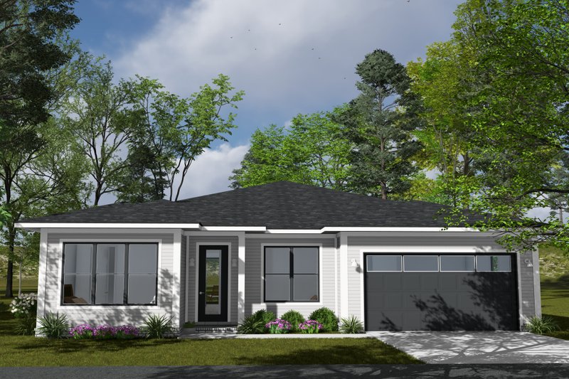 House Blueprint - Modern Exterior - Front Elevation Plan #513-2421