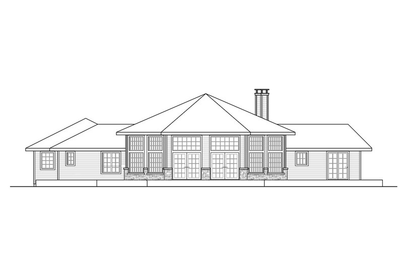 Architectural House Design - Exterior - Rear Elevation for Craftsman House Plan #124-1264 - 2 bed, 2.5 bath