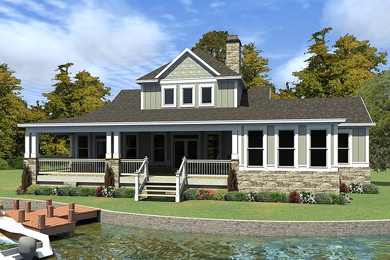 Home Plan - Exterior - Rear Elevation for Craftsman House Plan #63-424 - 3 bed, 3 bath