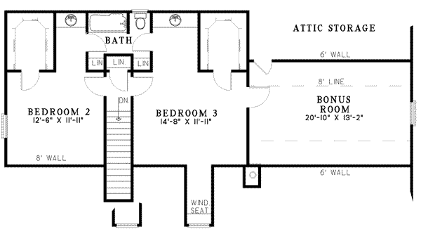Dream House Plan - Country Floor Plan - Upper Floor Plan #17-561