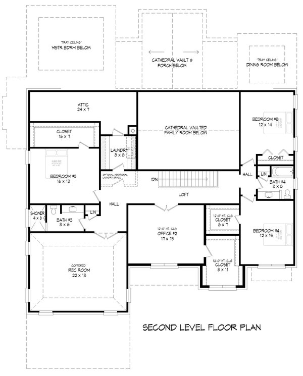 Contemporary Floor Plan - Upper Floor Plan #932-923