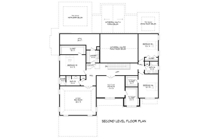 Dream House Plan - Floor Plan - Upper Floor for Contemporary House Plan #932-923 - 5 bed, 4.5 bath