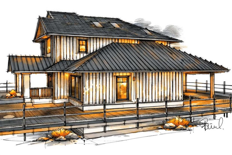 House Blueprint - Exterior - Other Elevation 2 for Country House Plan #1101-60 - 3 bed, 2.5 bath