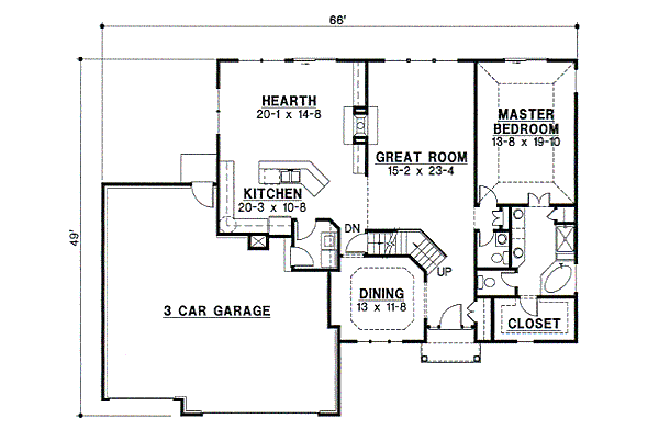 Traditional Floor Plan - Main Floor Plan #67-409