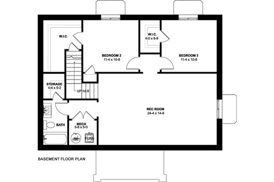 Floor Plan - Lower Floor 1 for Farmhouse House Plan #126-236 - 2 bed, 2 bath