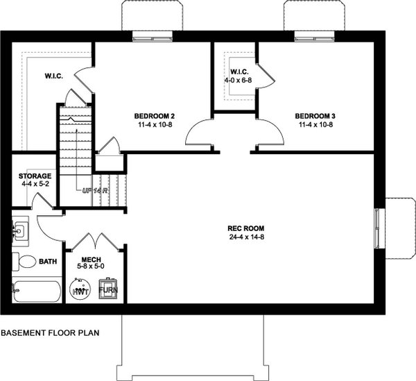 House Plan Design - Farmhouse Floor Plan - Lower Floor Plan #126-236