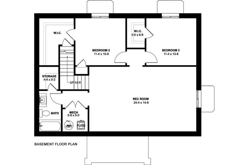 Dream House Plan - Floor Plan - Lower Floor 1 for Farmhouse House Plan #126-236 - 2 bed, 2 bath
