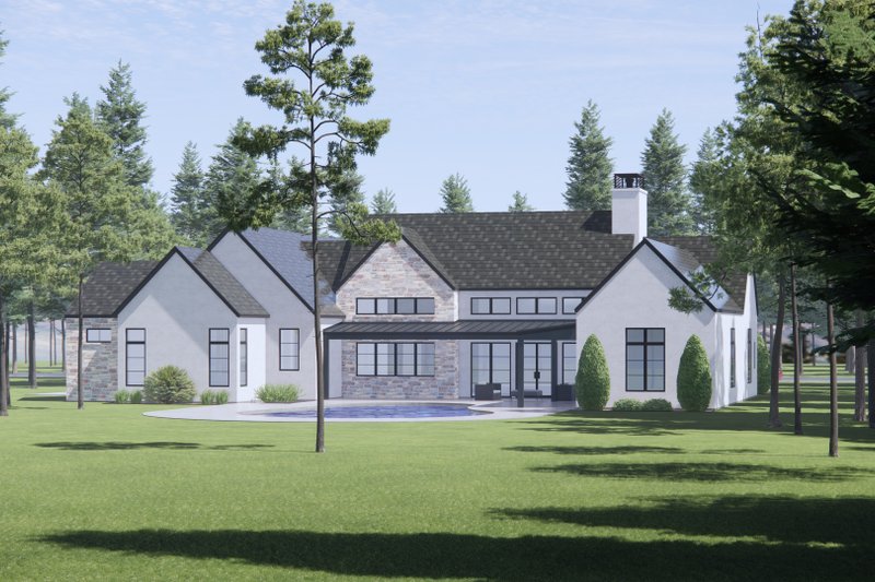 House Design - Exterior - Rear Elevation 1 for Modern House Plan #1096-28 - 4 bed, 4.5 bath