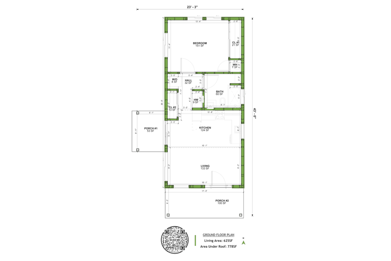 Architectural House Design - Floor Plan - Main Floor for Traditional House Plan #1106-25 - 1 bed, 1 bath