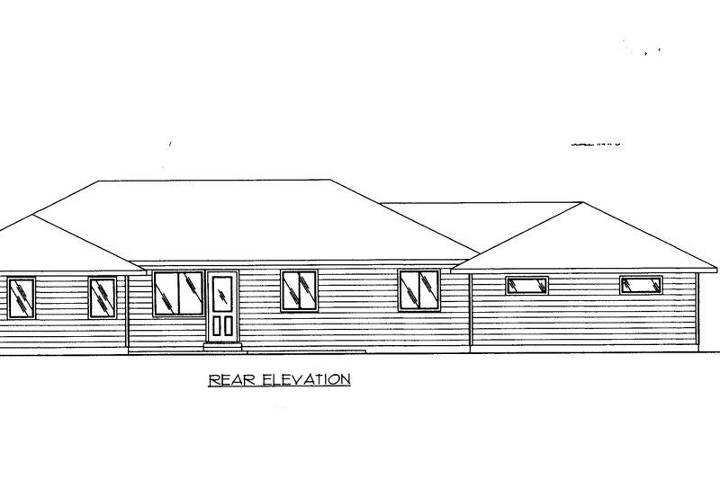 Architectural House Design - Exterior - Rear Elevation for Craftsman House Plan #117-1087 - 3 bed, 2.5 bath