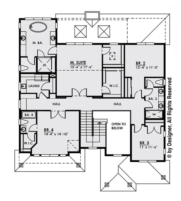 Architectural House Design - Modern Floor Plan - Upper Floor Plan #1066-13