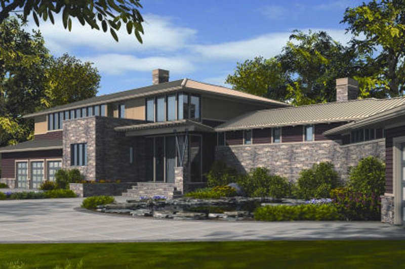 Dream House Plan - Modern Exterior - Front Elevation Plan #48-256