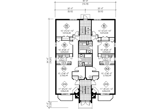 Floor Plan - Main Floor for Contemporary House Plan #25-4225 - 2 bed, 1 bath