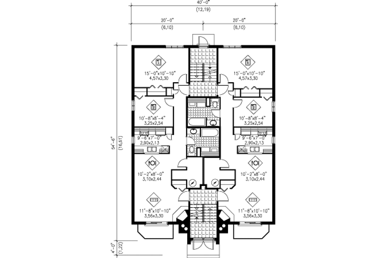Home Plan - Floor Plan - Main Floor for Contemporary House Plan #25-4225 - 2 bed, 1 bath