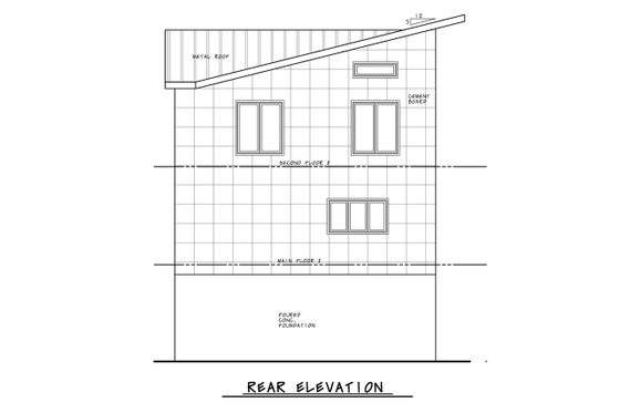 Exterior - Rear Elevation for Contemporary House Plan #20-2504 - 3 bed, 3.5 bath