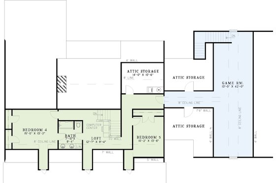 Floor Plan - Upper Floor for Country House Plan #17-618 - 5 bed, 3.5 bath