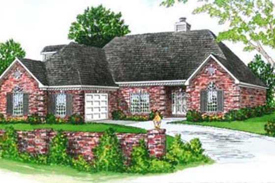 Exterior - Front Elevation for Traditional House Plan #16-130 - 3 bed, 2 bath