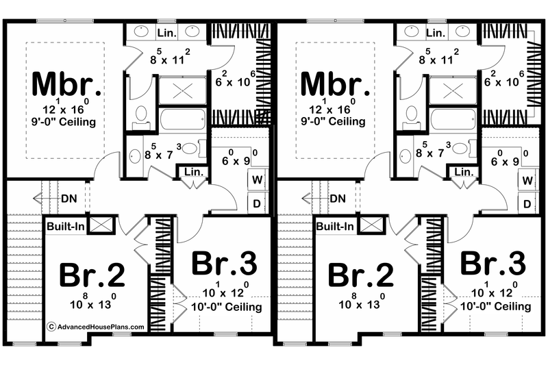 Architectural House Design - Floor Plan - Upper Floor for Craftsman House Plan #455-567 - 3 bed, 2.5 bath
